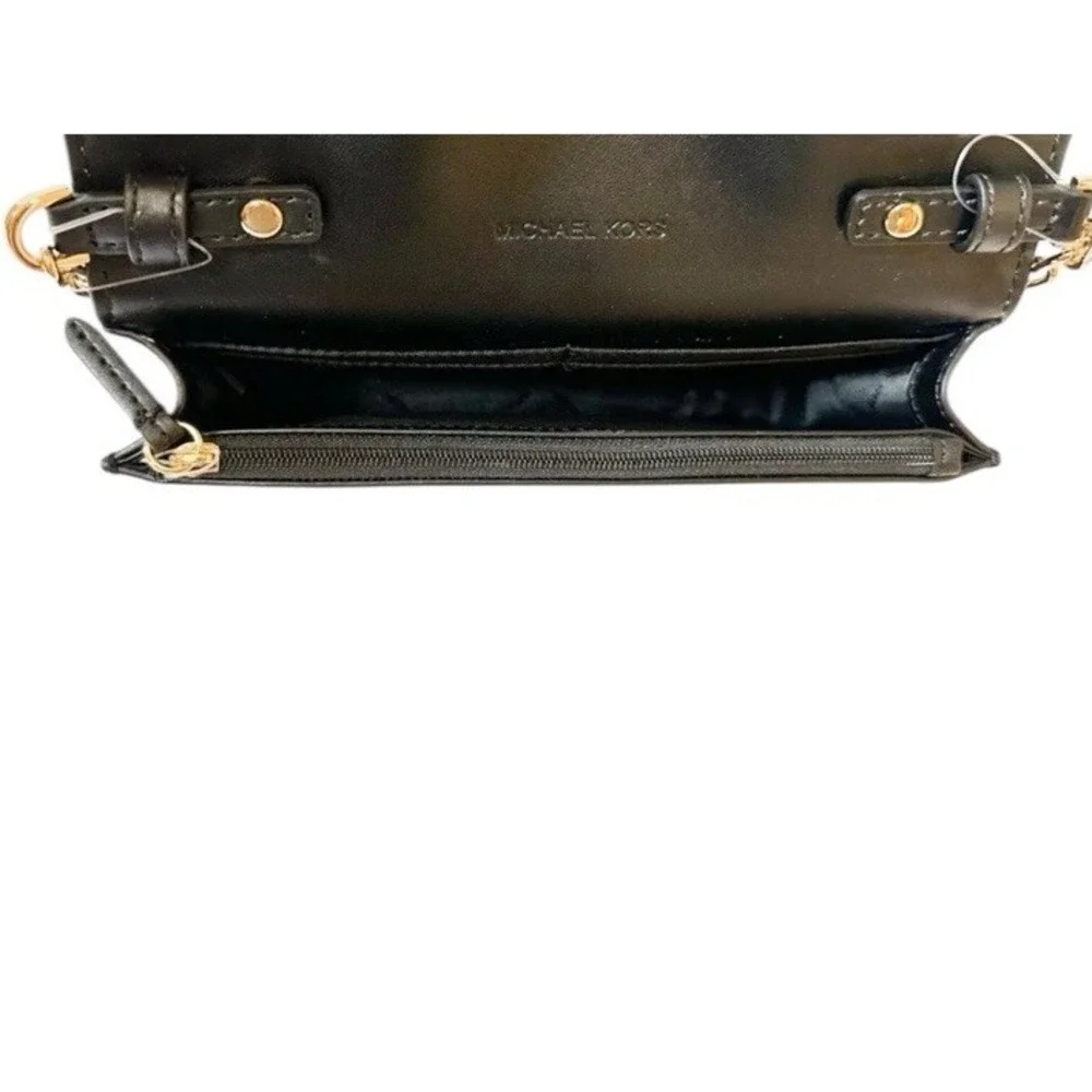 Michael‎ Kors Small Saffiano Leather Envelope Crossbody/Clutch Bag Black NWT